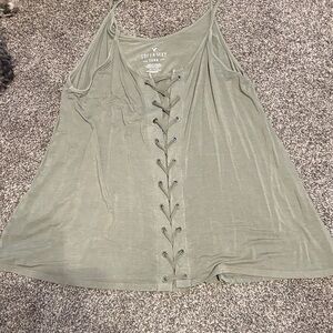 Aerie Olive Lace-Up Tank Top